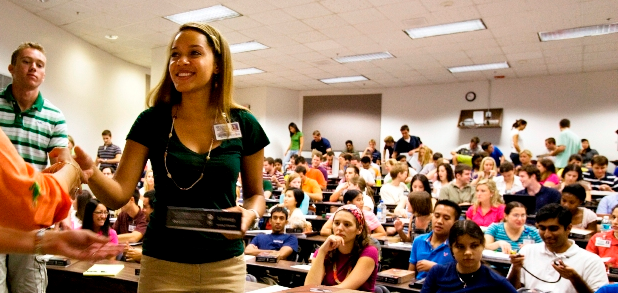 students accept their green belt certifications