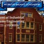 Work Life Balance scholarship logo superimposed over picture of Weil Hall