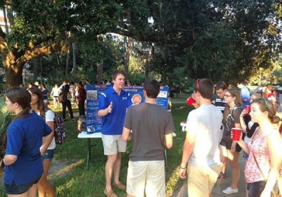 Andrew Daw, ambassador, speaks to interested students